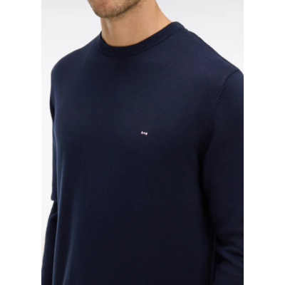 Pull col rond Eden Park Bleu Marine