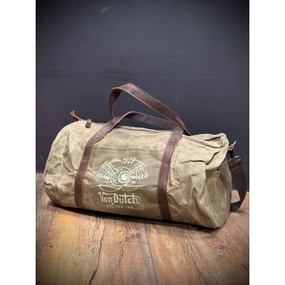 Sac 48H  canvas /cuir KAKI " VON DUTCH " E26