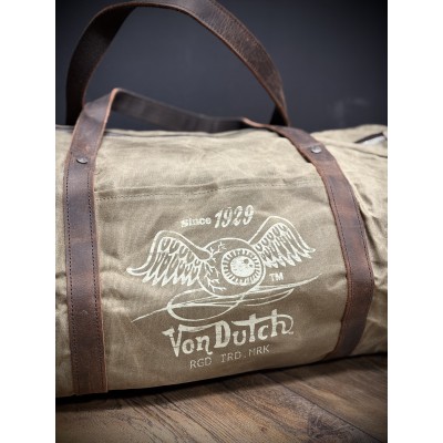 Sac 48H  canvas /cuir KAKI " VON DUTCH " E26