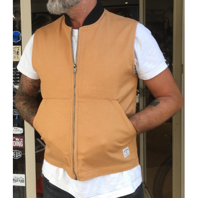 Veste canvas camel HIGHWAY VEST " Iron and resin" noos