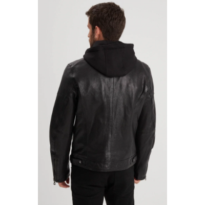 Cuir motard DAYTONA-73 capuche Bishop noir