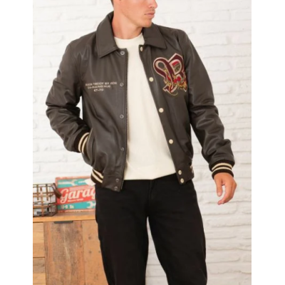 Veste en cuir REDSKINS Dragon Cohiba Marron