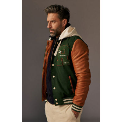 Teddy Laine et Cuir REDSKINS vert/camel