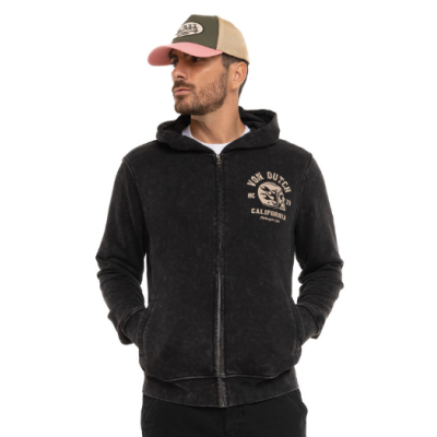 Sweat zipé capuche VONDUTCH noir vintage