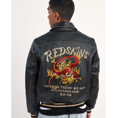 Veste en Cuir REDSKINS DRAGON Cohiba Noir