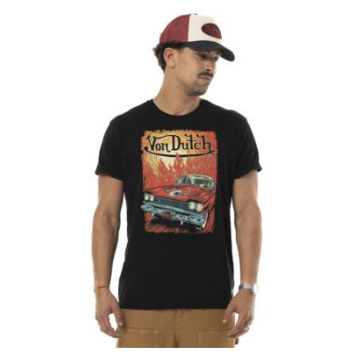 Tee shirt VON DUTCH voiture flammes Noir