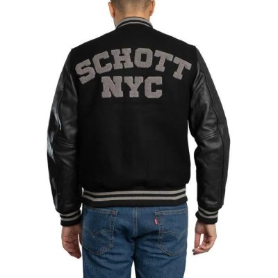 Teddy cuir SCHOTT Original Noir et Gris