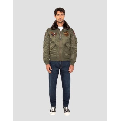 Blouson SCHOTT Pilote badgé Kaki