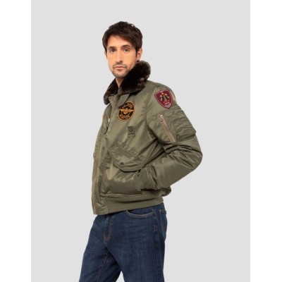 Blouson SCHOTT Pilote badgé Kaki