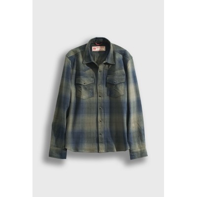 Surchemise Ranch IRON & RESIN kaki/bleu