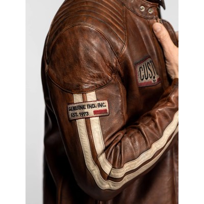 Cuir motard Vintage DAYTONA-73 Cognac