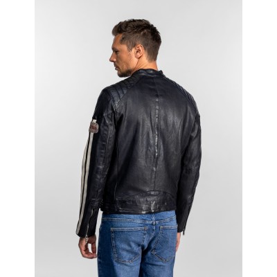 Cuir motard Vintage DAYTONA-73 Bleu