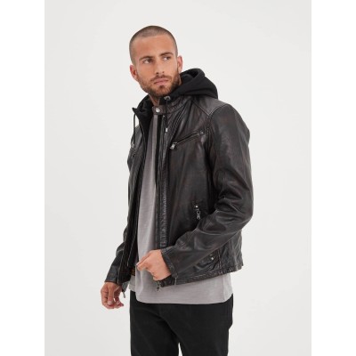Cuir vintage capuche DAYTONA black