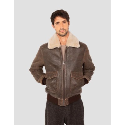 Bombardier cuir / mouton pilote SCHOTT