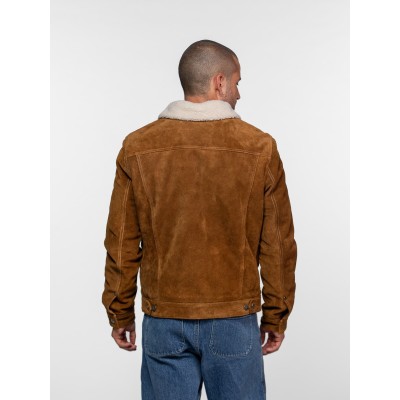 Blouson Daim Col mouton DAYTONA73 Cognac