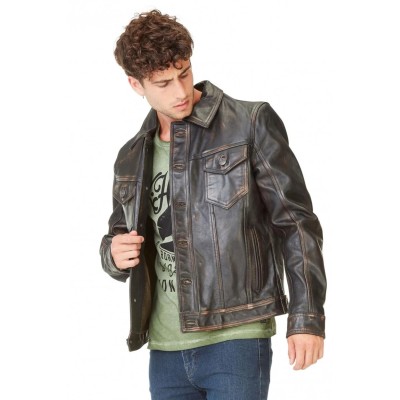 Cuir 3 Patchs vintage VON DUTCH Noir