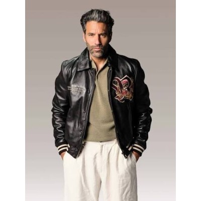 Blouson Cuir REDSKINS Dragon dos Noir