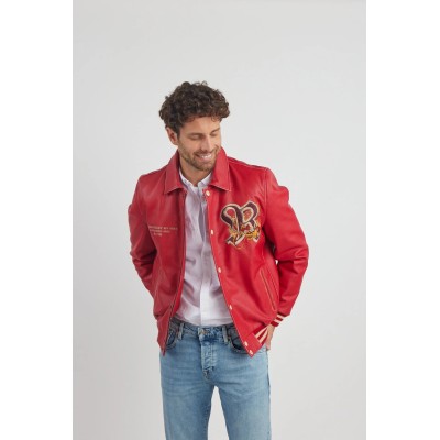 Blouson Cuir REDSKINS Dragon Rouge