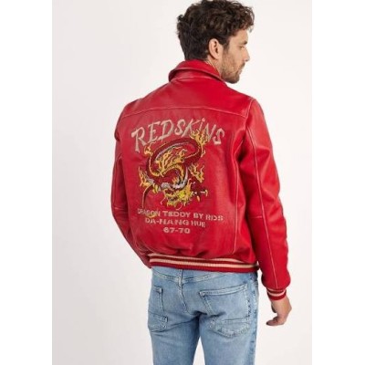 Blouson Cuir REDSKINS Dragon Rouge