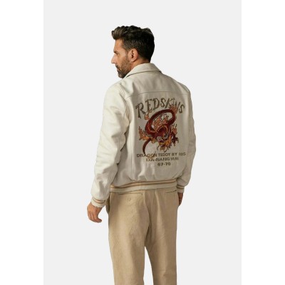 Blouson Cuir REDSKINS Dragon Blanc