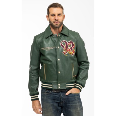 Blouson Cuir REDSKINS Dragon Vert