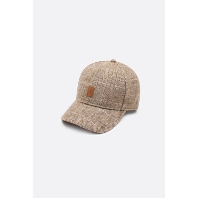 Casquette laine chevron beige MCS