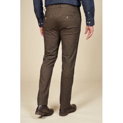 Pantalon chino chevron MCS Chocolat