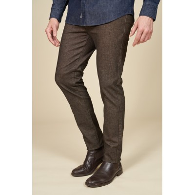 Pantalon chino chevron MCS Chocolat
