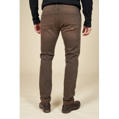Jeans stretch coupe ajusté MCS Marron