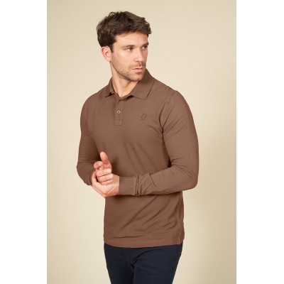 Polo Manches Longues MCS Camel
