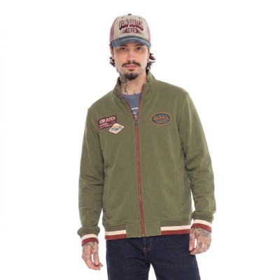 Sweat zipé patchs VonDutch kaki