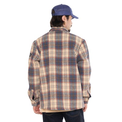 Surchemise carreaux VonDutch Beige et Bleu
