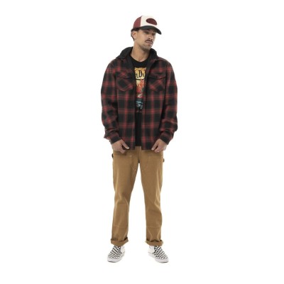 Surchemise capuche VONDUTCH Rouge et Noir