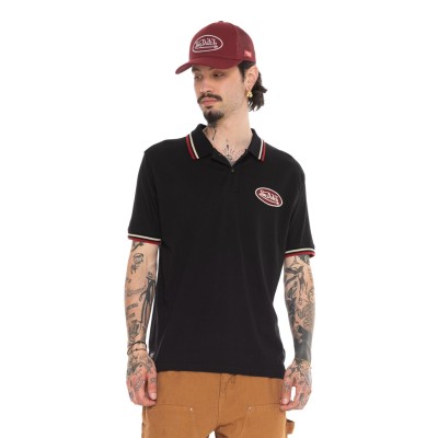Polo teeshirt logo dos VonDutch noir/rouge/jaune