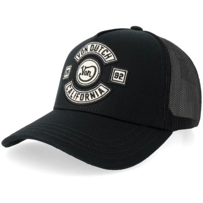 Casquette patch biker filet VonDutch Noir
