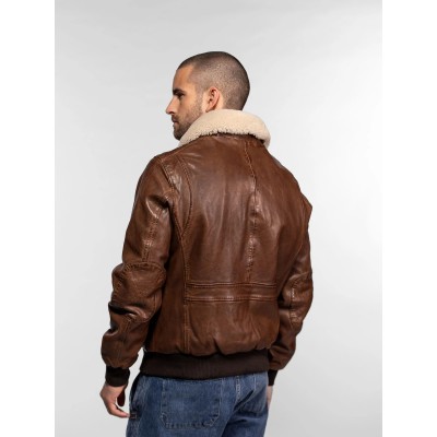 Blouson Cuir aviateur DAYTONA73 Cognac