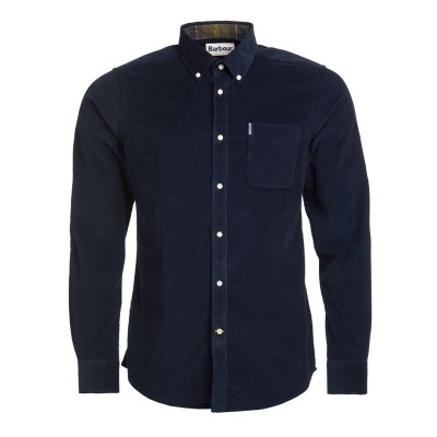 Chemise Velours Col tartan BARBOUR Bleu Marine