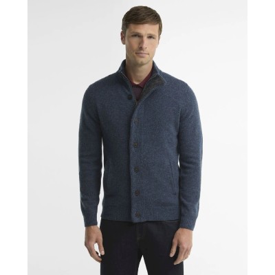 Gilet zipé+ boutons 100% LAINE BARBOUR Bleu Pétrol