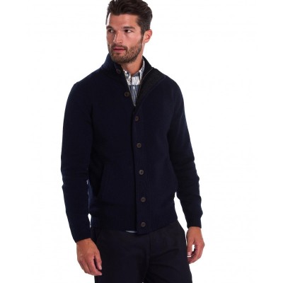 Gilet zipé+ boutons 100% LAINE BARBOUR Bleu Marine
