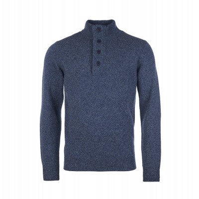Pull boutons 100% LAINE BARBOUR Bleu Pétrol