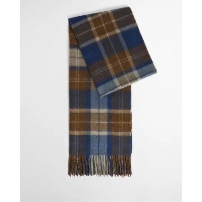 Écharpe 100% LAINE BARBOUR Bleu/Camel