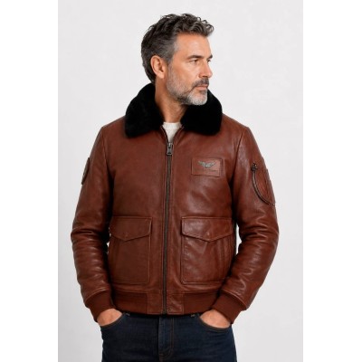 Cuir Pilote Arizona Patrouille de France Cognac