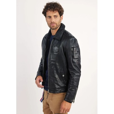 Blouson Cuir ALPHA Jaegger Patrouille de France Noir