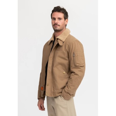 Blouson sherpa coton BOMBERS Beige