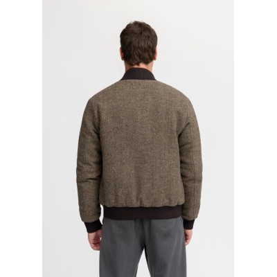 Blouson Laine BOMBERS Chevron Marron