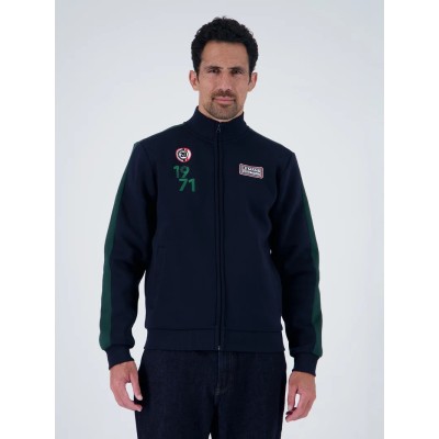 Sweat zipé Le Mans Steve McQueen Bleu Marine / Vert