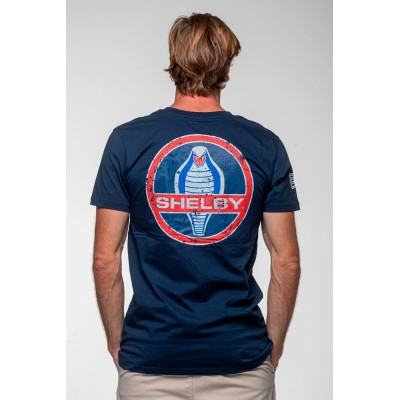 Teeshirt cobra dos CARROLL SHELBY Bleu Marine