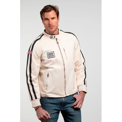 Blouson canvas O-Shell CARROLL SHELBY Ecru