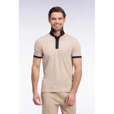 Polo uni EDEN PARK beige/bleu