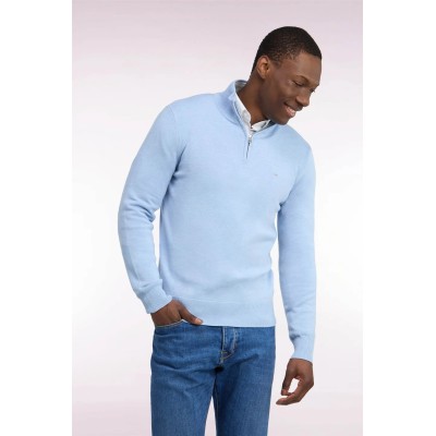 Pull col cam ciel 55% Laine EDEN PARK Bleu ciel